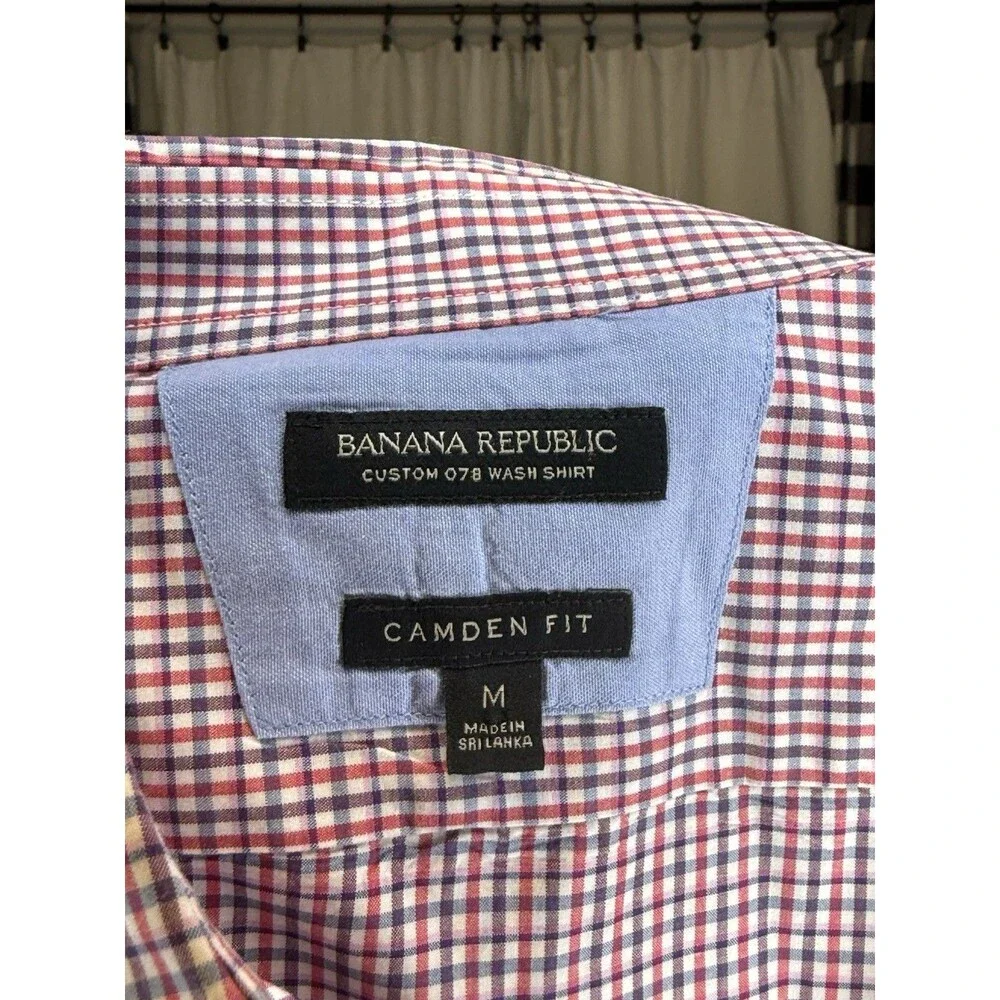Banana Republic Camden Fit Medium Button Plaid Shirt Multi-Color B0052